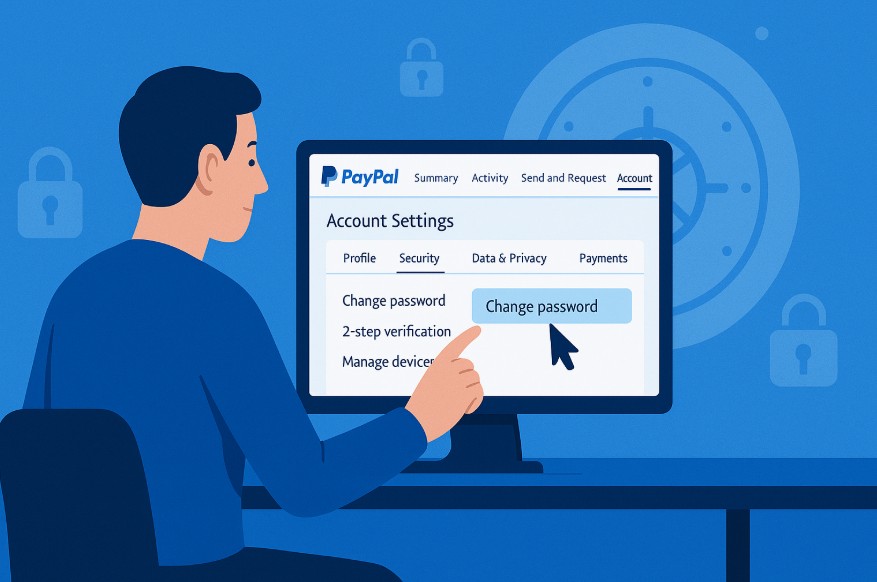 how to change paypal password